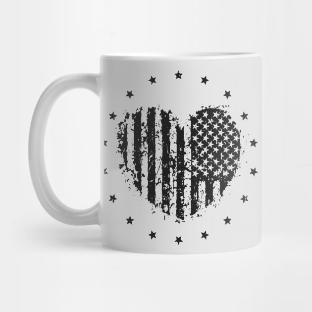 Star-Spangled Splatter: Patriotic Flag and Heart Shaped Design by TwistedCharm